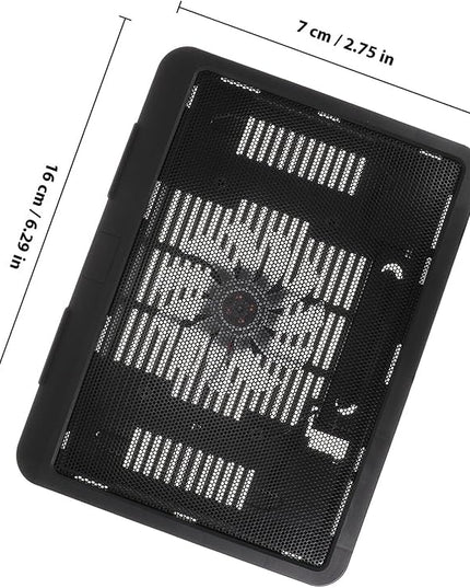 Alipis Silent Laptop Cooling Pad Stand with LED Fans, 14-inch Black Notebook Cooler for Gaming and Office Use, Multipurpose PC Holder Compatible with Laptops and Tablets