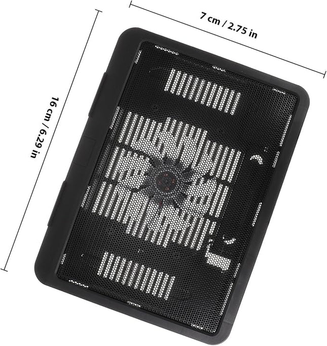 Alipis Silent Laptop Cooling Pad Stand with LED Fans, 14-inch Black Notebook Cooler for Gaming and Office Use, Multipurpose PC Holder Compatible with Laptops and Tablets