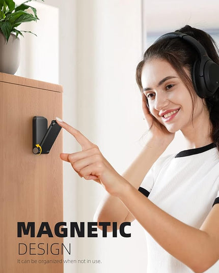 Lamicall Headphone Stand, Sticky Headset Hanger - Adhesive Headphone Holder Hook Mount, Headset Stand Holder Clip Under Desk, Earphone Clamp for Airpods Max, HyperX, Sennheiser, Black