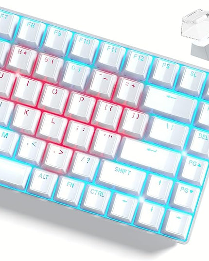Womier Keycaps - Jelly Keycaps White 60 75 100 Percent, Crystal Shine Through Custom Key caps Set, 118 Keys OEM Profile for 61/68/84/87/98/100 Cherry Gateron MX Mechanical (Backlit White)