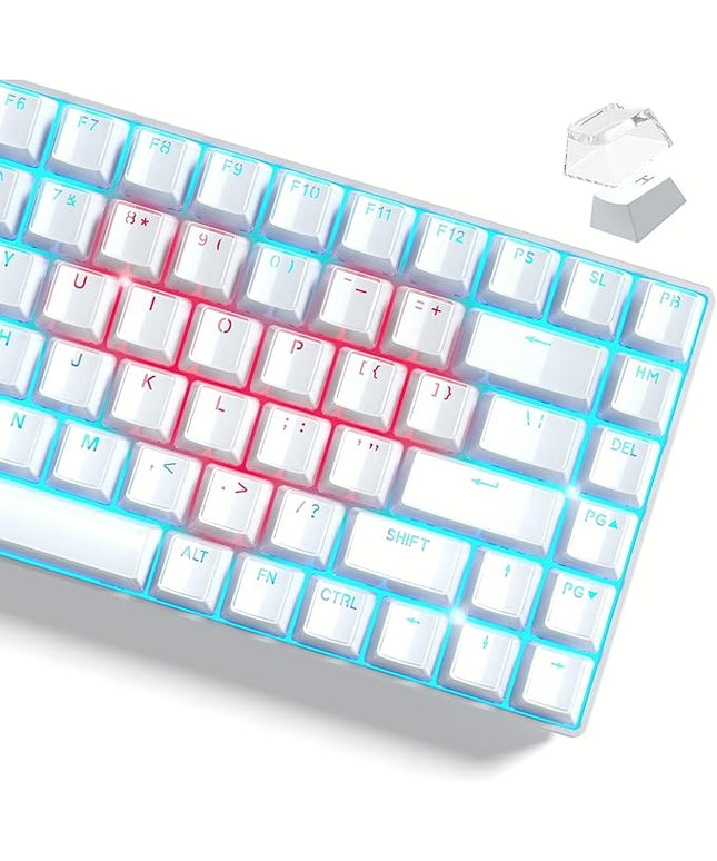 Womier Keycaps - Jelly Keycaps White 60 75 100 Percent, Crystal Shine Through Custom Key caps Set, 118 Keys OEM Profile for 61/68/84/87/98/100 Cherry Gateron MX Mechanical (Backlit White)