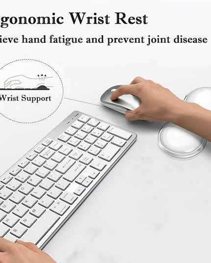 Mouse Wrist Rest Pad, 5.71" Ergonomic Cool Silicone Gel Wrist Support Pad for Effortless Typing & Pain Relief, Non-Slip Base Wrist Support Cushion for Gaming, Computers, Laptops, Office Transparent