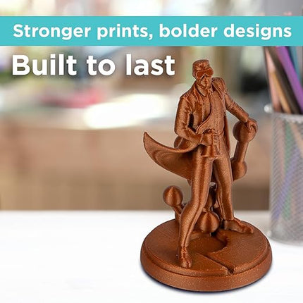 Polymaker PLA PRO Filament 1.75mm 1kg, Tough & High Rigidity Metallic Bronze 3D Printing Filament, PolyLite PLA PRO 3D Printer Filament 1.75mm, Print with Most 3D Printers