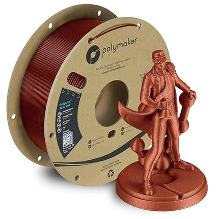 Polymaker PLA PRO Filament 1.75mm 1kg, Tough & High Rigidity Metallic Red 3D Printing Filament, PolyLite PLA PRO 3D Printer Filament 1.75mm, Print with Most 3D Printers