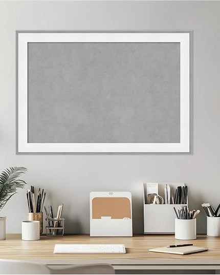 Amanti Art White Framed Magnetic Board 19x27 Medium Vision Board for use with Magnets, 100% Metal Sheet to Display Items as Office Decor or for Home Organization in mudroom, Kitchen or Kids Room