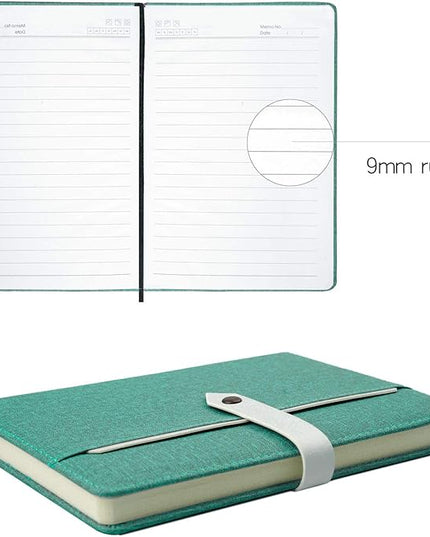 2-Pack Lined Journal Notebook Bulk, Use for Work，Writing Diary，Office，Travel or Business, Personal Professional Notebooks,Medium 5.7 x 8.3 inches, 120 GSM Thick Paper(Ruled Green)