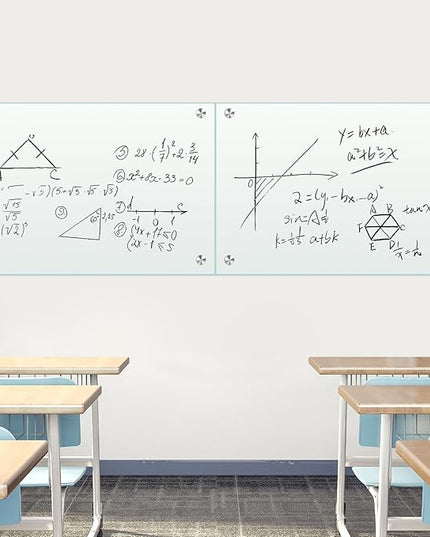 H-Qprobd Glass White Board for Wall Dry Erase Board 36" x 24" (2pcs) Magnetic Presentation Whiteboard for Home, Office and School
