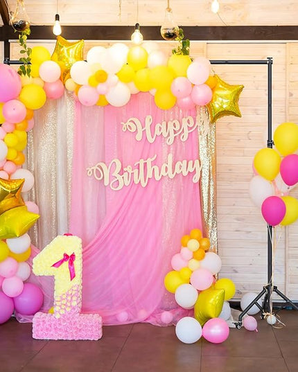 Backdrop Stand with Wheels 10x7.5Ft (WxH), Photo Backdrop Stand Easy to Move,Heavy Duty Back Drop Adjustable Stand for Parties,Banner Stand Photography and Video Studios
