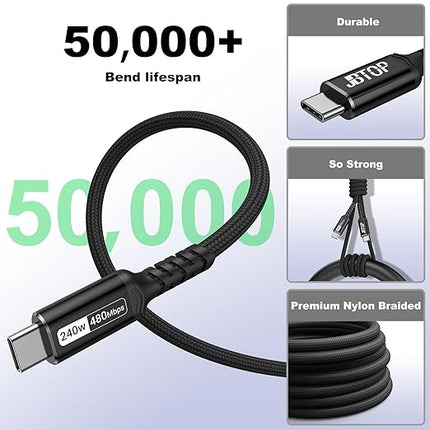Long USB c Cable 6.6ft usbc to c Cable Supports 240W Fast Charing Compatible with iPhone 16/15 MacBook, iPad
