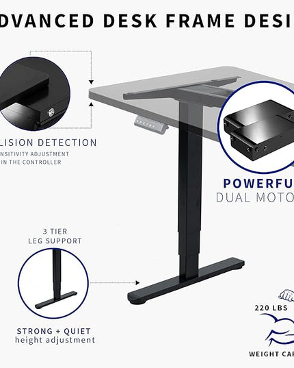 VIVO Electric Dry Erase 71 x 30 in Dual Motor Sit Stand Desk, Memory Height Adjustment, 2B Series, Whiteboard Top Black Frame, DESK-KIT-2B7WE