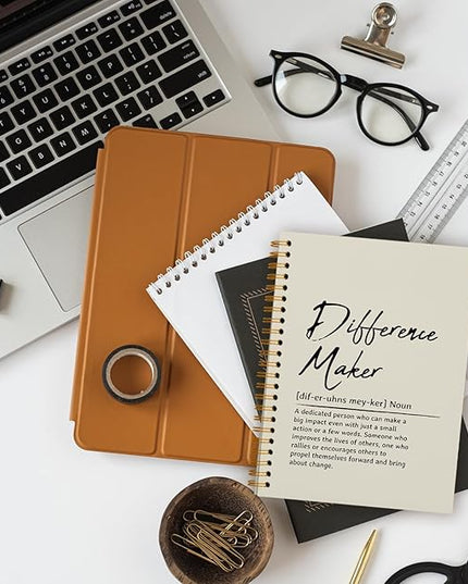 OXW Beige Notebooks for Work, Difference Maker Gift Meeting Notebook Journal for Writing, Employee Appreciation Gifts, Thank You Gifts for Women Men Leader Mentor Boss Manager, 5.5"x8.3"