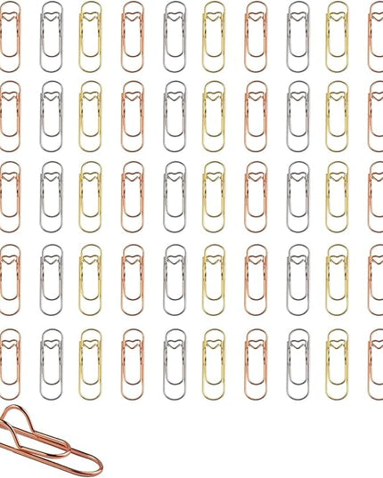 Paperclip Pen Holder, Heart Shaped Metal Pen Clip, 30/60PCS Paper Clips, Metal Pe𝐧 Holder Clips for Notebook, Reusable, Steel Paperclip (Heart-Shaped,60pcs)