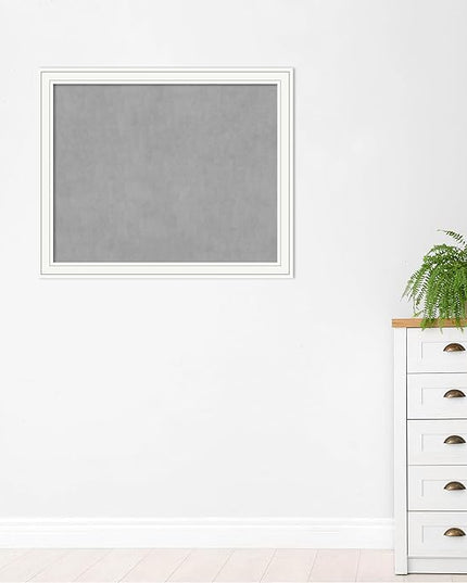 Amanti Art White Framed Magnetic Board 37x45 X-Large Vision Board for use with Magnets, 100% Metal Sheet to Display Items as Office Decor or for Home Organization in mudroom, Kitchen or Kids Room