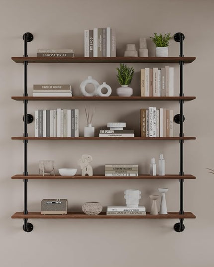 Floating Shelves for Wall Living Room Shelves Bookshelf Industrial Pipe Shelving Shelf Real Wood Planks 36 inch Rustic Wall Shelves Hanging Bookshelves Farmhouse Kitchen Bar Shelving