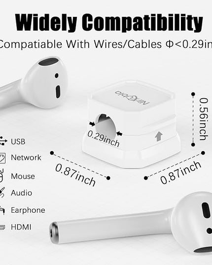 [9 Pack] Magnetic Cable Clips,Easy to Adjust Cables or Wires,Enhanced Adhesive Wire Holder Keeper Organizer,Desk Cable Management, NIRXUBLA Cable clips for office,car,kitchen,workspace,Bedroom (White)