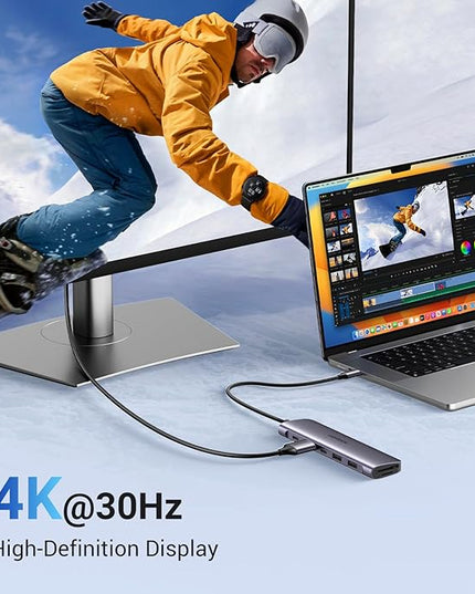 UGREEN Revodok 1071 USB C Hub for Laptop 7 in 1 Dock 4K HDMI, 100W PD Charging, USB-C & 2 USB-A 5Gbps Data Ports, SD/TF Card Reader for MacBook Pro/Air, iPad Pro, XPS, Thinkpad