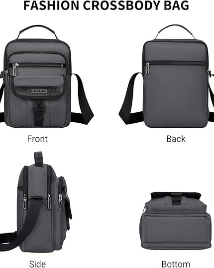 WITZMAN Crossbody Bags for Men Travel Shoulder Bag Lightweight Man Purse Small Casual Messenger Bag for Work Traveling