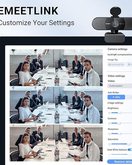 EMEET 2024 Upgraded C960 Webcam for PC, Autofocus, 1080P HD, 73° View Angle, Computer Camera w/Privacy Cover and Microphone, Plug and Play USB Webcam for Video Calling/Zoom/Teams/Google Meet