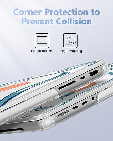 May Chen Case for MacBook Pro 14 inch, Models A2442 A2779 A2918 A2992 A3401 A3185 A3112 A3434, M1 M2 M3 M4 M5 Chip (2021-2025 Release), Plastic Hard Shell Case with Keyboard Cover, Flower & Bows