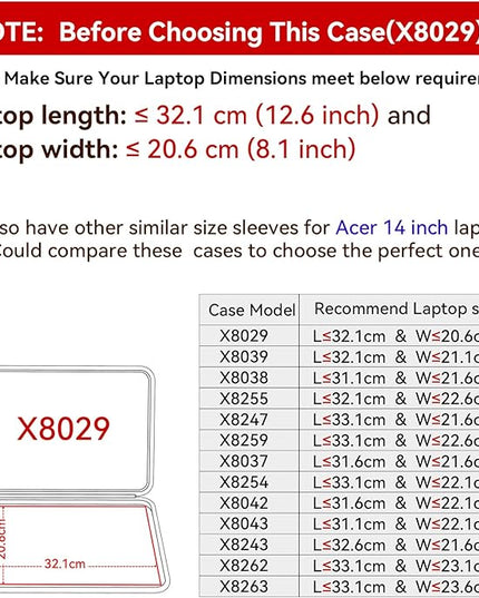 Smatree Hard EVA Protective Sleeve Case Compatible for 14 inch Acer Spin 3 Laptop-SP314-55-34UR, for 14 inch Acer Spin 3 SP314-55N-76EX 2 in 1 Laptop Notebook Bag (X8029)