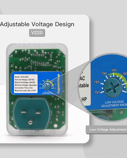 BSEED Surge Protector Outlet, Power Surge Protector for Home Appliances, Adjustable Voltage Regulator, 220V, 4400W, 1 Pack