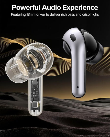 TAGRY Bluetooth Headphones True Wireless Earbuds 60H Playback LED Power Display Earphones with Wireless Charging Case IPX5 Waterproof in-Ear Ear buds with Mic for TV Smart Phone Laptop Computer Sports