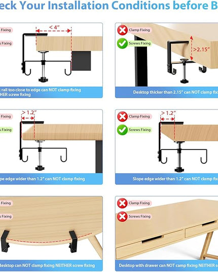 KEEGH No Drill Under Desk Cable Management Tray - 28" Cord Management Under Desk - Clamp/Screw Mount - Support Upto 70lbs - Fabric Wire Management - Gaming/PC Cable Tray Cord Hiders for Office/Home