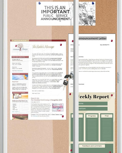 Lockable Display Case 24x36 - Enclosed Cork Bulletin Board with Locking Door, Wall Mounted Aluminum Notice Board for Office, School, Posters, Cards