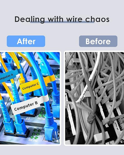16 Sheet 480 Pcs Cable Labels - Colorful Waterproof Cord Tags for Electronics, Self-Adhesive, Tear Resistant Wire Labels