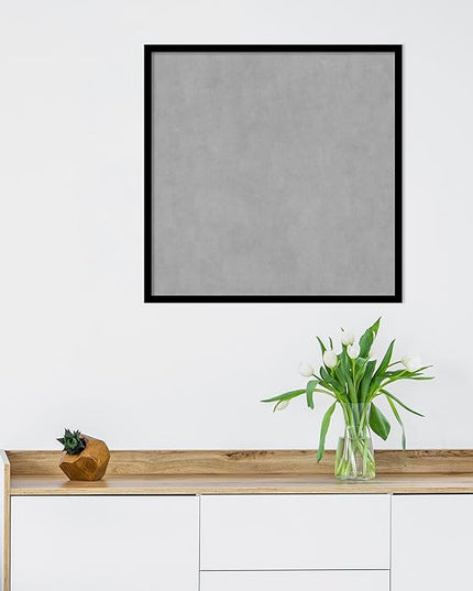 Amanti Art Black Framed Magnetic Board 25x25 Medium Vision Board for use with Magnets, 100% Metal Sheet to Display Items as Office Decor or for Home Organization in mudroom, Kitchen or Kids Room