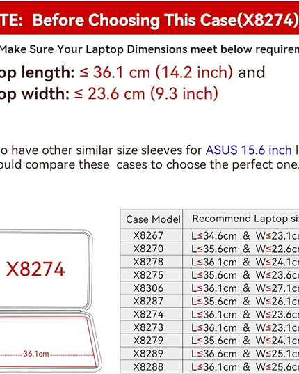 Smatree Hard EVA Protective Sleeve Compatible for 15.6 inch ASUS ExpertBook B1 B1502/B1500, for 15.6 inch ASUS P1512/M515/L510/F515 Laptop Sleeve (X8274)