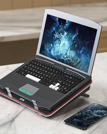 IETS GT500 Powerful Turbo-Fan (4200 RPM) Laptop Cooling Pad with Infinitely Variable Speed,Seal Foam for Rapid Cooling Gaming Laptop,Dust Filter for Protect Laptop,13-17.3inch Laptop Cooler