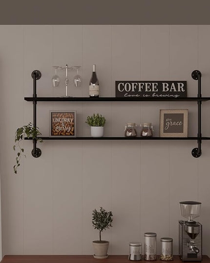 Floating Bookshelf Shelves Industrial Pipe Shelving Pipe Shelves Rustic Wall Shelf 48 Inch Farmhouse Book Shelves for Wall Mounted