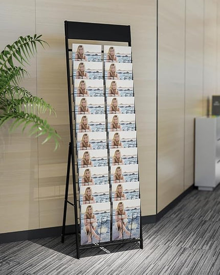 magazine display stand Double A4 width 10 layer brochure display stand for trade show and Public areas (Double A4 width)