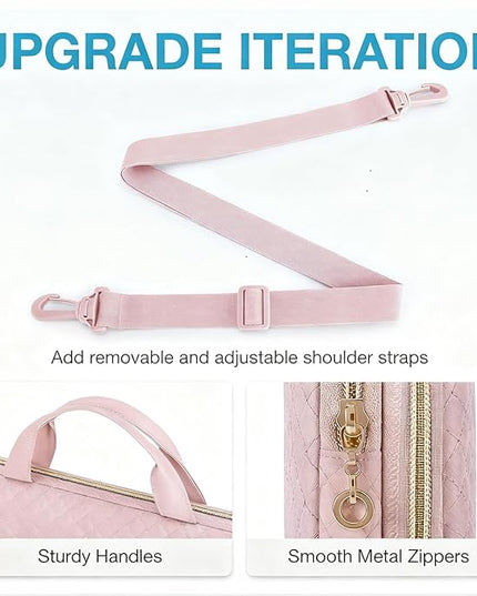 BAGSMART 15.6 Inch Laptop Case Sleeve Compatible with MacBook Pro 16 Inch,15.6 Inch HP,Dell,Acer Aspire,Asus Notebook, Lightweight Laptop Bag for Women with Shoulder Strap,Pocket,Handle, Pink