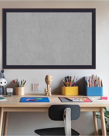 Amanti Art Black Framed Magnetic Board 23x35 Large Vision Board for use with Magnets, 100% Metal Sheet to Display Items as Office Decor or for Home Organization in mudroom, Kitchen or Kids Room