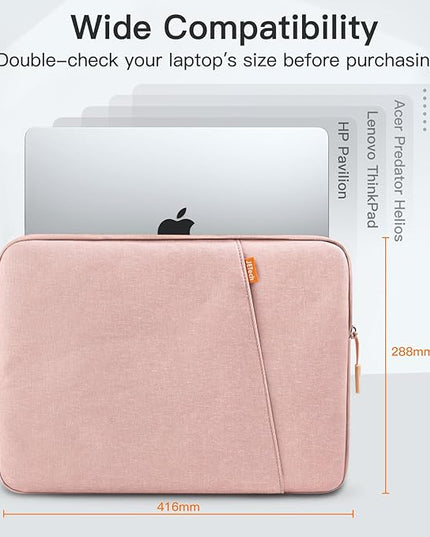 JETech Laptop Sleeve for 16-Inch MacBook Pro (M4 / M3 / M2 / M1, 2019-2024), Waterproof Bag Case with Pocket, Compatible with 16 Inch Notebook (Rose Gold)