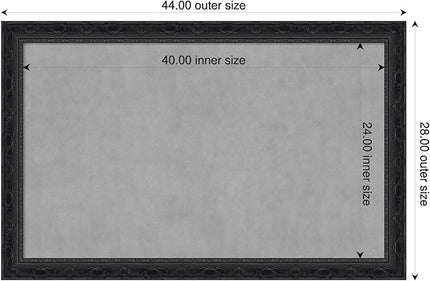 Amanti Art Black Framed Magnetic Board 28x44 Large Vision Board for use with Magnets, 100% Metal Sheet to Display Items as Office Decor or for Home Organization in mudroom, Kitchen or Kids Room