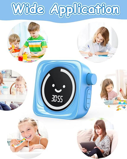 Visual Timer for Kids, 99 Minute Digital Cute Kids Visual Timer Classroom Timer for Homeschool Supplies Study Teaching Time Management Tool Countdown Count Up Timer, Blue 2Pack