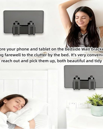 RUDDLIN Multi Functional Wall Mount Bracket, Suitable for laptops, Tablets, Keyboards, routers,TV Boxes,Phones, etc. The Wall Mount Bracket is Fixed with Screws (Black)