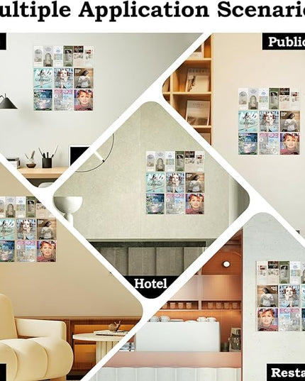 Acrylic Brochure Pamphlet Holder, 6 Magazine Holders and 6 Pamphlet Holders, Clear Brochure Display Stand Wall Mount, Trifold Flyer Rack, Literature Storage Rack for Home, Offices, Waiting Room