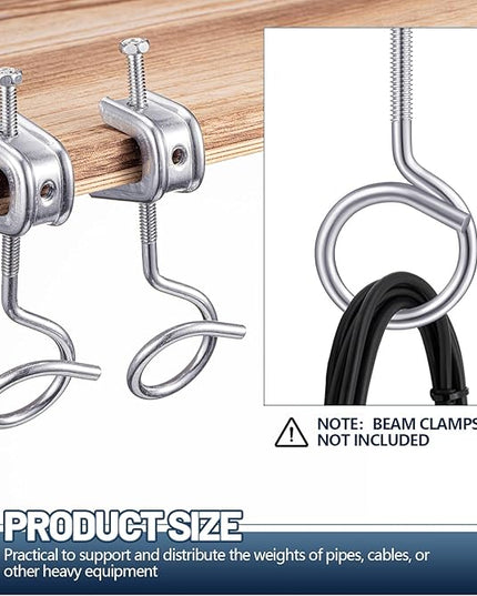 Yaocom 200 Pcs 1/4"-20 Machine Threaded Bridle Rings 1-1/4" Diameter Heavy Duty Bridle Wiring Rings Cable Hangers for Low Voltage Cable Pipe Management