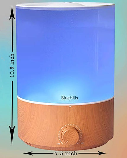BlueHills Premium 4000 ML XL Essential Oil Diffusers - 70 Hour Run Aromatherapy Diffuser & Air Humidifier Mist for Large Room 7 LED Colors Oil Big Diffuser Essential Oils for Home w/Auto Shut Off E403