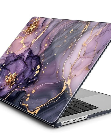 DONGKE Case for M5 MacBook Pro 14 inch 2025 2024-2021 M4 M3 M2 M1, Plastic Hard Shell Cover Compatible with A3434 A3112 A3401 A3185 A2992 A2779 A2442, Retina XDR Display & Touch ID, Purple Hydrangea