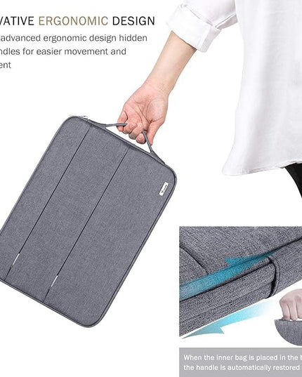 Voova 14 15 Inch Laptop Sleeve Case, Waterproof Computer Bag Cover Compatible with MacBook Air 15 M2/M3/M4 2022-2025, MacBook Pro 15, Hp chromebook 14, 14-15” Dell Lenovo Acer Asus, Grey