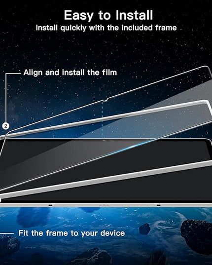 JETech Screen Protector for Samsung Galaxy Tab S10 Plus 2024/Tab S9 Plus/Tab S9 FE Plus 2023 12.4-Inch, with Easy Installation Frame, Tempered Glass Film, HD Clear, 2-Pack
