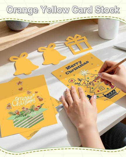 40 Sheets Cardstock 8.5x11, 65lb Orange Yellow Card Stock, Construction Paper, 180gsm Thick Printer Paper for Printing, Painting, Card Making, Kids School Supplies,Party Decorations