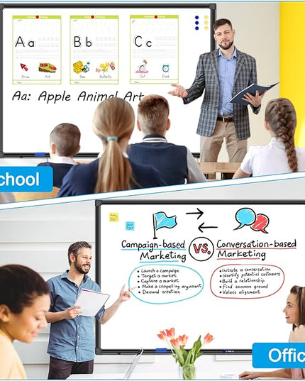 H-Qprobd 40"x30" Magnetic White Board Dry Erase Wall Mount Whiteboard - Office Home Classrooms White Board Hanging Writing Board with Black Aluminum Frame
