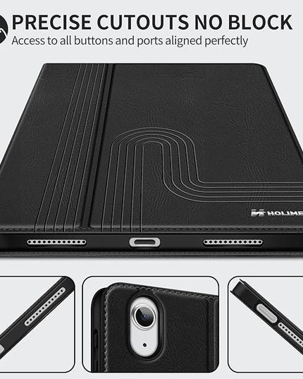 H HOLIMET Case for iPad Air 11" M3 (2025)/ M2 (2024)/ iPad Air 4th & 5th Generation10.9 Inch 2022/2020 Soft Back Shockproof Protective Cover with Pencil Holder Vegan Leather Auto Sleep/Wake