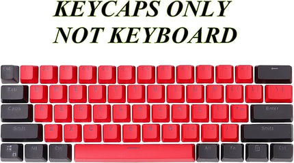 GTSP 61 Red Keycaps 60 Percent Keycap Set PBT OEM Ducky Keycap with Key Puller Fit for Cherry MX switches Mechanical Gaming Keyboard (Milan A